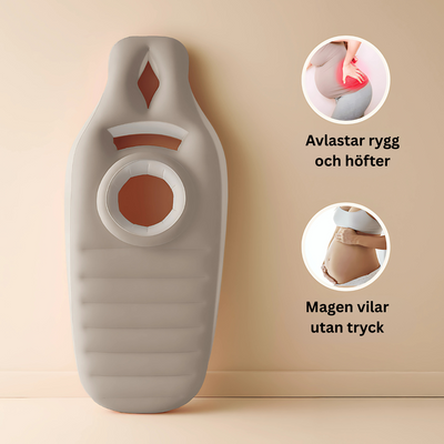 Gravid+ — Magen får plats. Ryggen vilar.