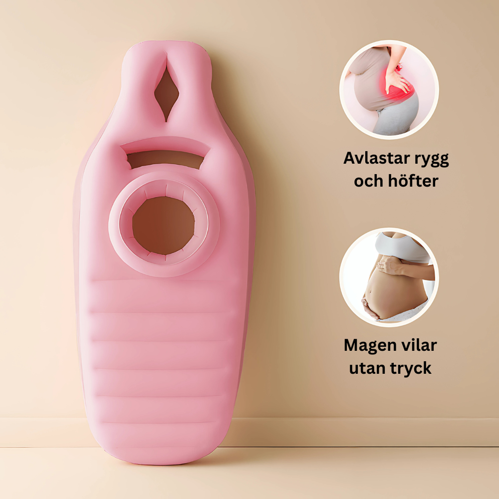 Gravid+ — Magen får plats. Ryggen vilar.